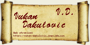 Vukan Dakulović vizit kartica